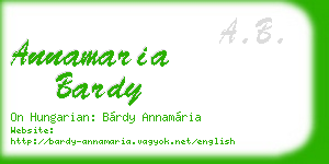 annamaria bardy business card
